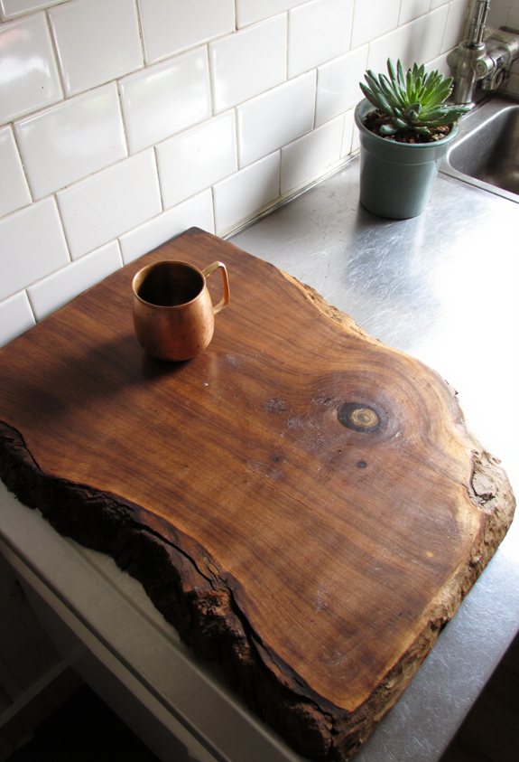 floating wood slab solution