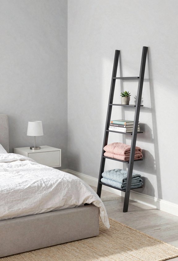 freestanding ladder storage solution