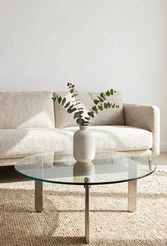 glass coffee table transforms space
