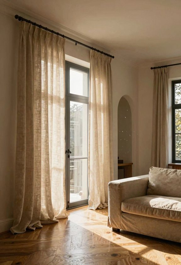 hang curtains high wide