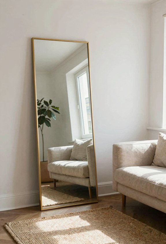 large floor mirrors expand spaces