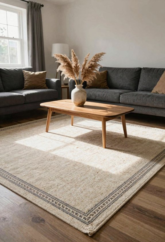 large rug defines room