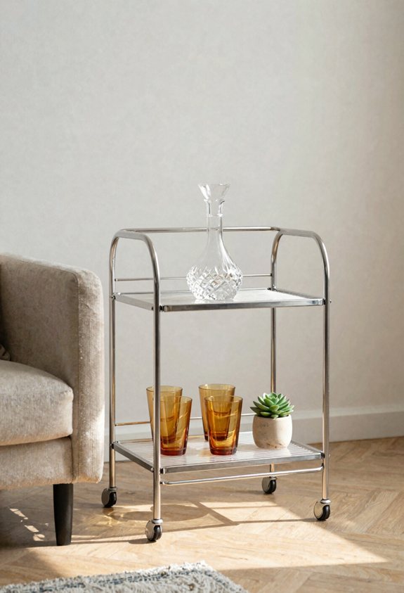 mobile rolling side table