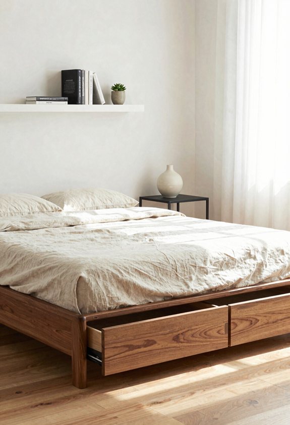 platform bed hidden drawers