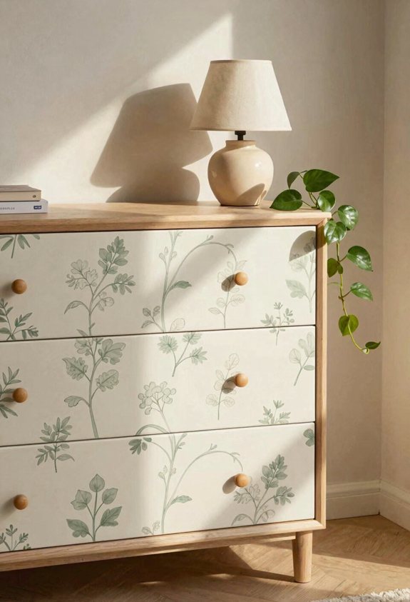 removable wallpaper furniture makeover
