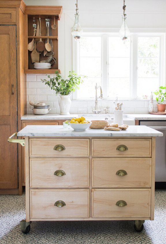 rolling kitchen island storage