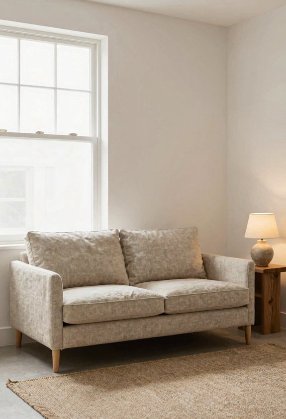 slim airy loveseat design