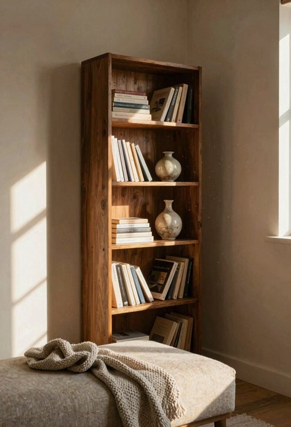 slim corner bookshelf solution