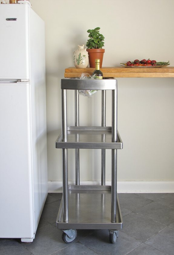 slim rolling cart storage