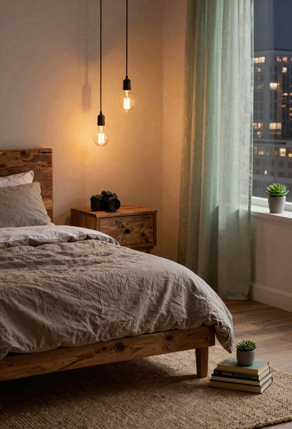 warm cozy bedroom lighting
