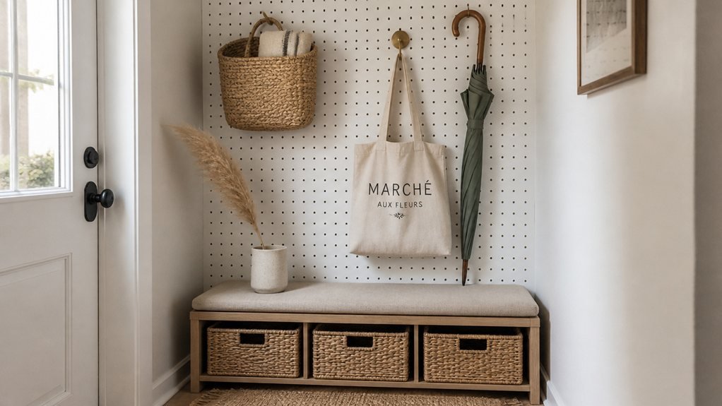 adaptable pegboard wall storage