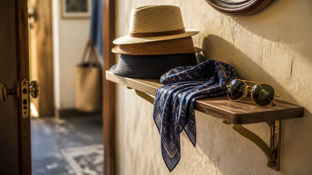 entryway ledge storage solution