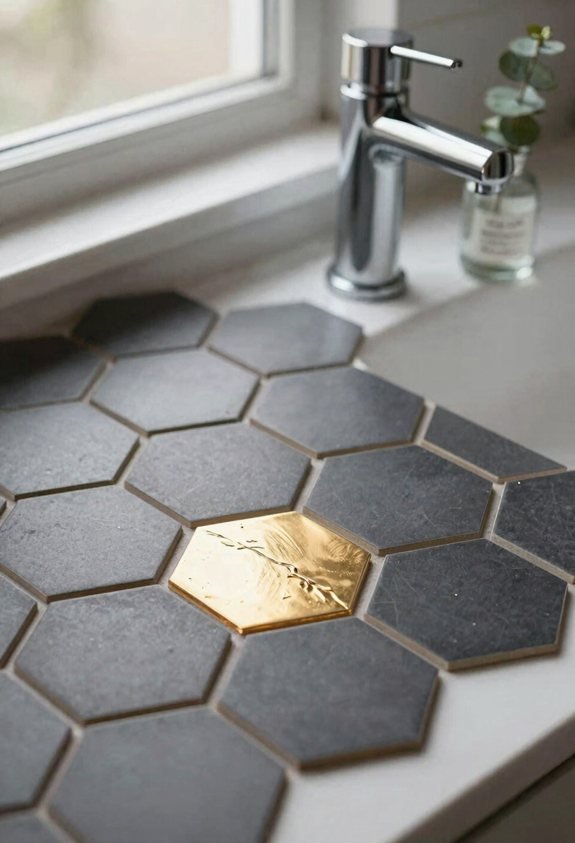 gold accent glam rental tiles