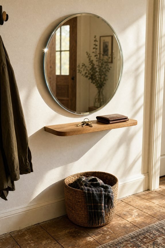 mirror shelf drop off zone