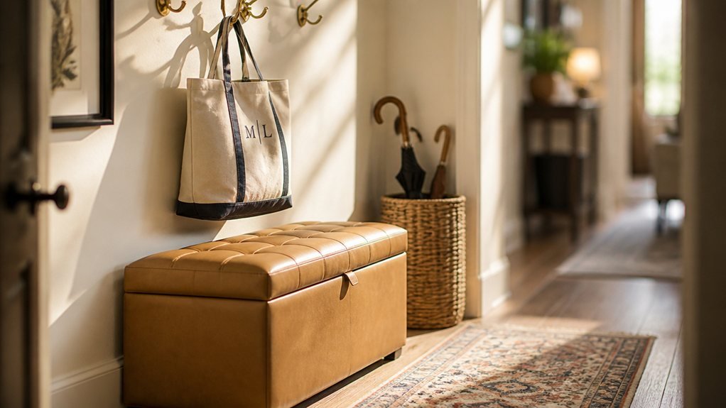 narrow ottoman with storage