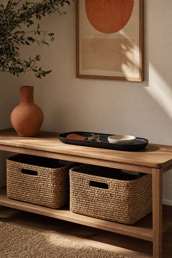renter friendly clutter hiding baskets