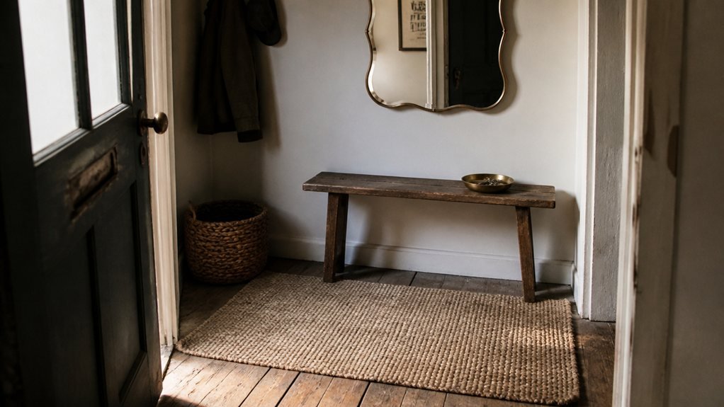 small rug defines entry