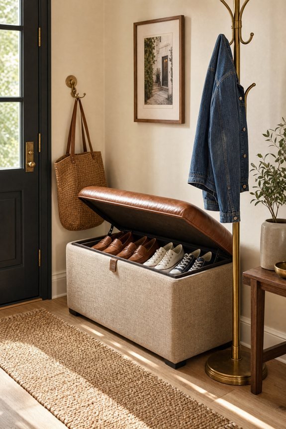 storage ottoman shoe seat
