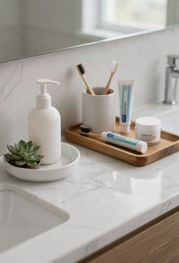 trays corral countertop clutter